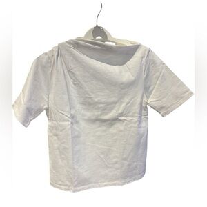 Banana Republic Classic White T-Shirt with right shoulder detail, size XS